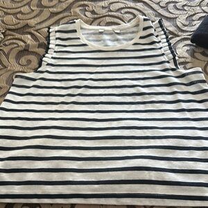 LOFT Black and White Boxy Tank Top